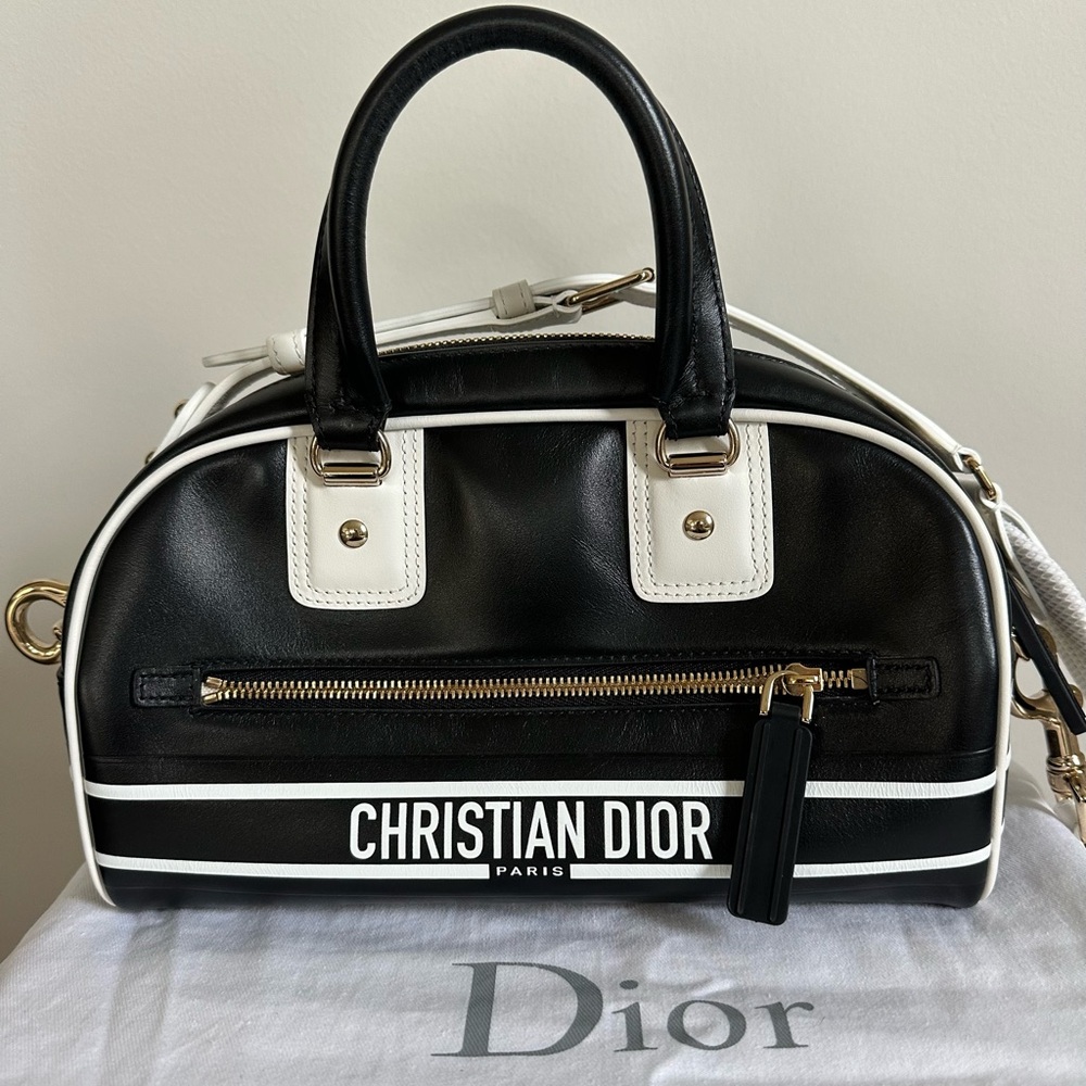 Christian Dior Small Bowling Ball Bag white/Navy